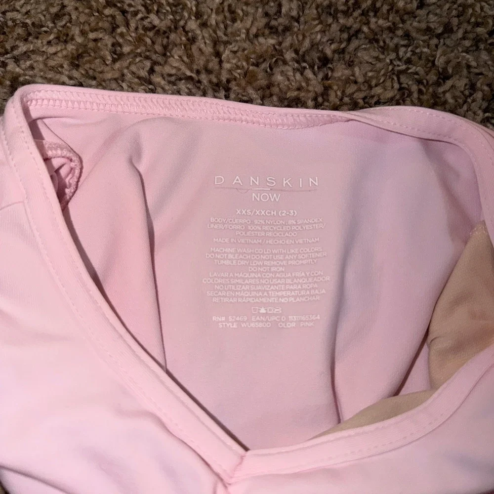 Danskin Now Girls Pink Cap Sleeve Ballet Leotard Size XXS 2-3 WU6580D